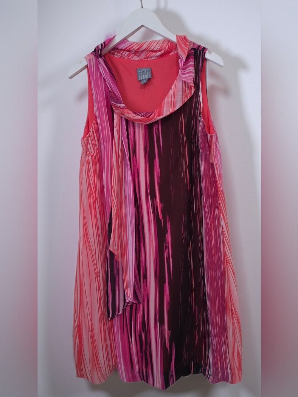 Rabbit Rabbit Rabbit Designs Pink Gradient Cowl Neck Cocktail Dress Size 12 - Picture 8 of 8